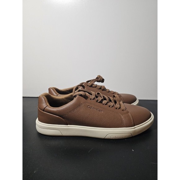 New Calvin Klein Men\'s Casual Leather Shoes  Fashion Sneakers  Brown Size 10 main image 7